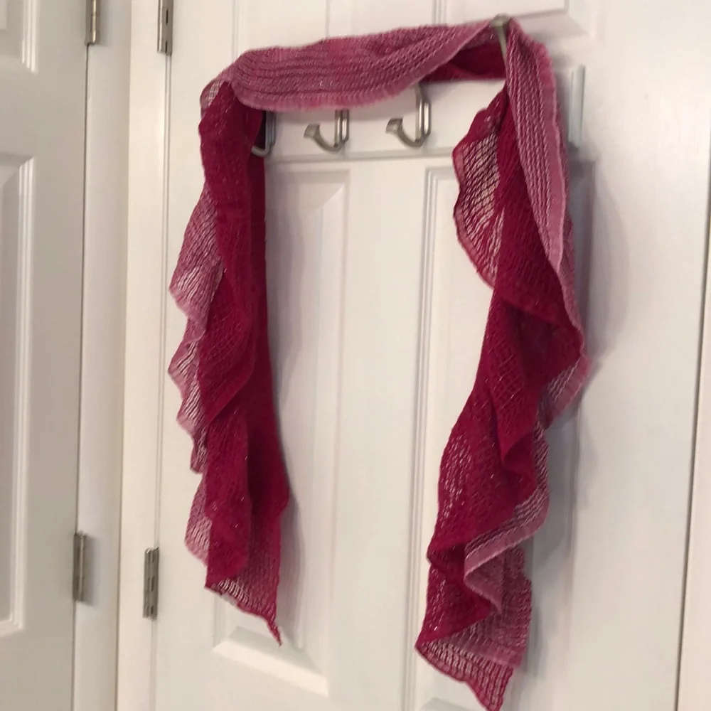 Cotton knit scarf two tone Pink